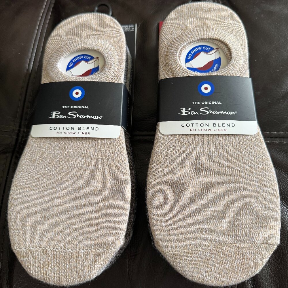 TWO (2) Ben Sherman Men's 6 Pairs Cotton Blend NO Show Liner Socks MSRP $72 NWT